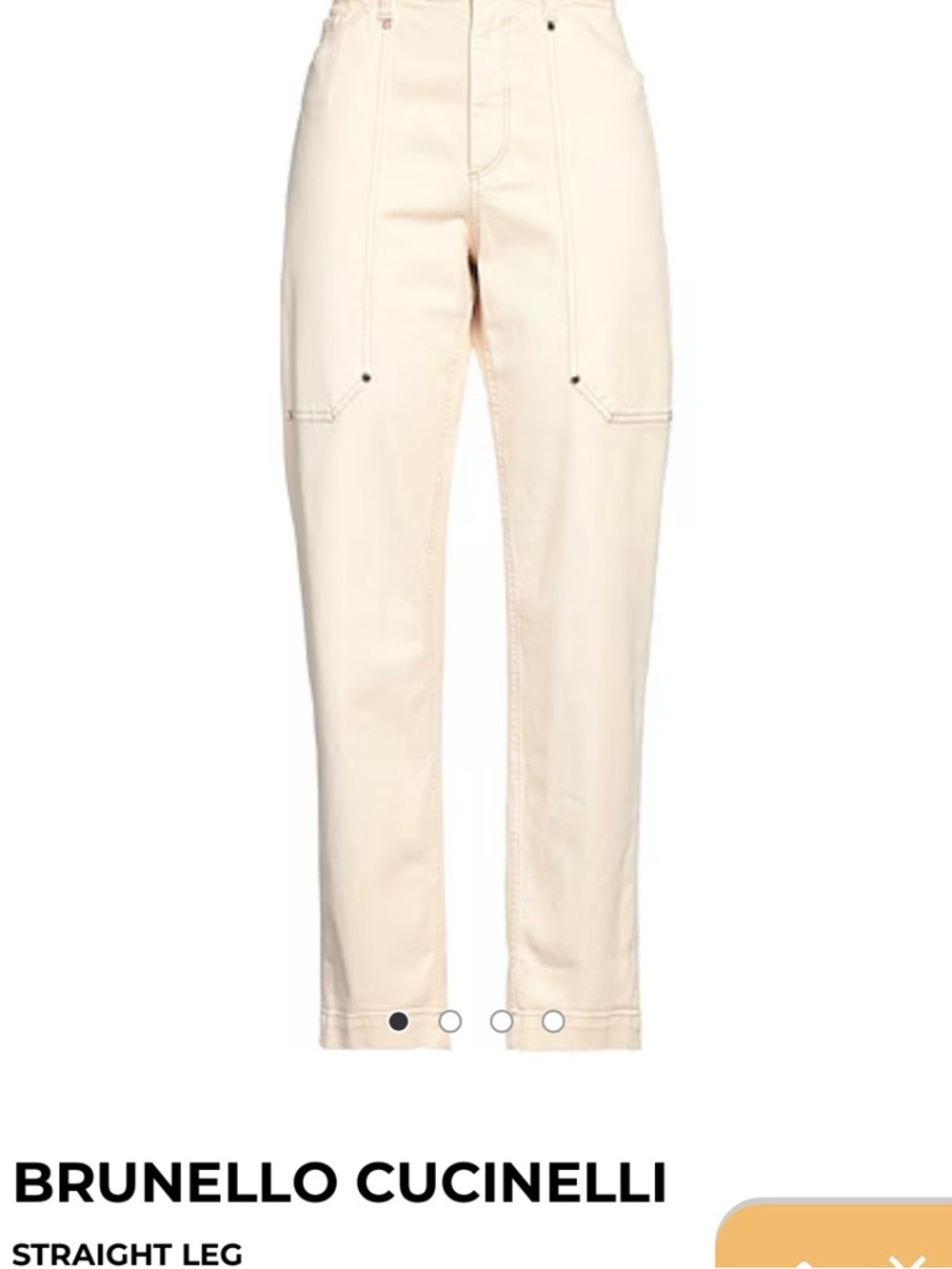 Brunello Cucinelli Pale Cream Straight-Leg Jeans